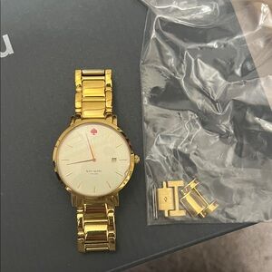 Kate Spade Gold Tone Watch with Heart Detail